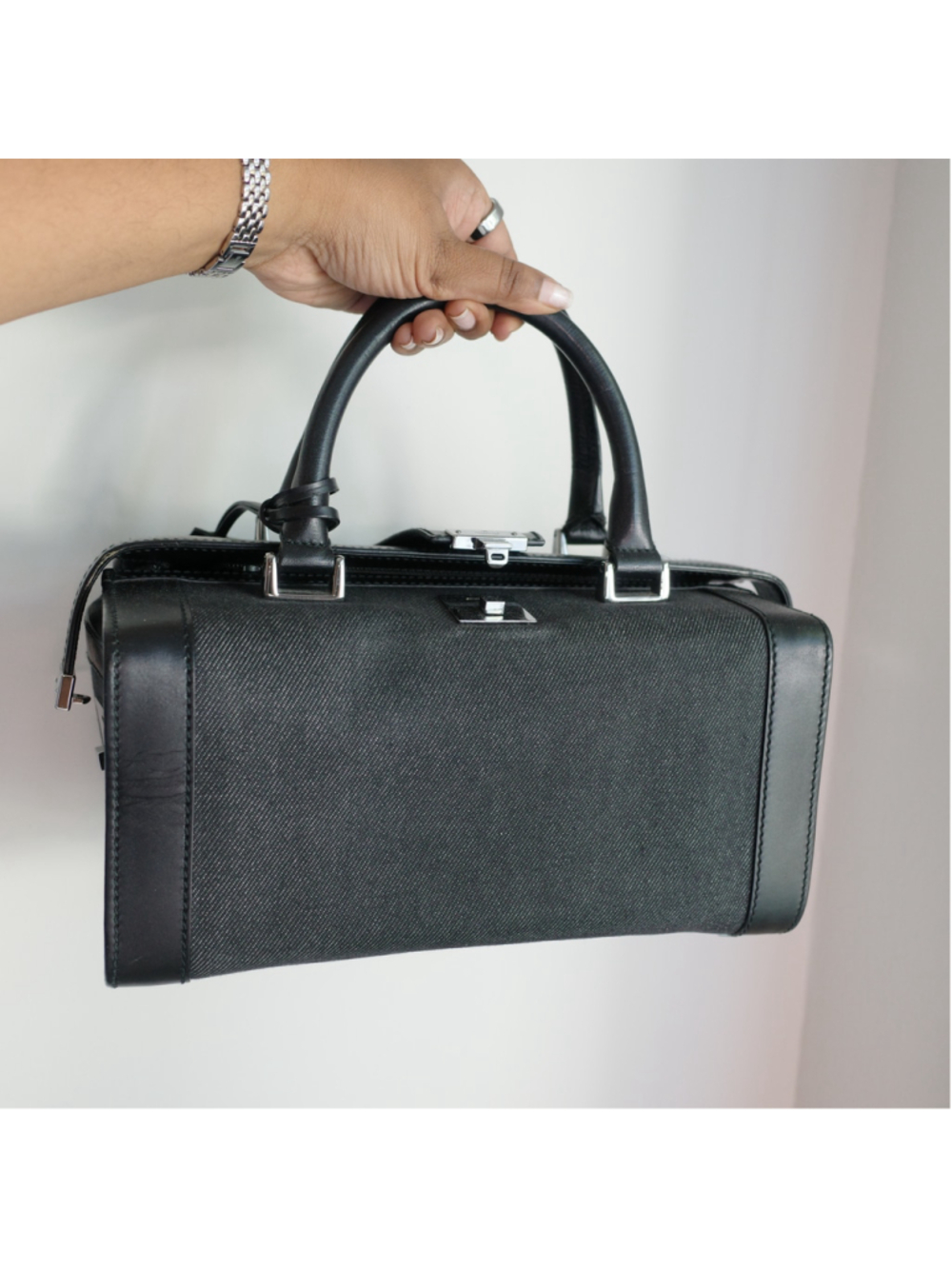 GUCCI Gucci Denim Doctor Trunk Handle Bag